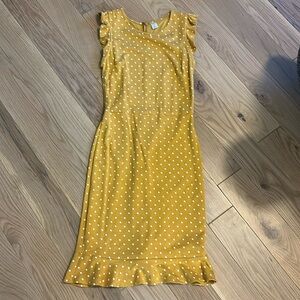 Old navy, yellow polka dot, light weight dress, XS